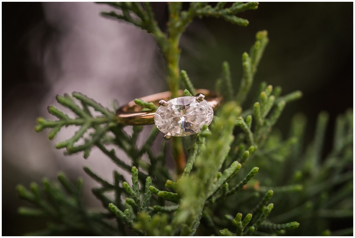 Gorgeous Oval and Rose Gold Engagement Ring-Houston Winter Engagement Photos