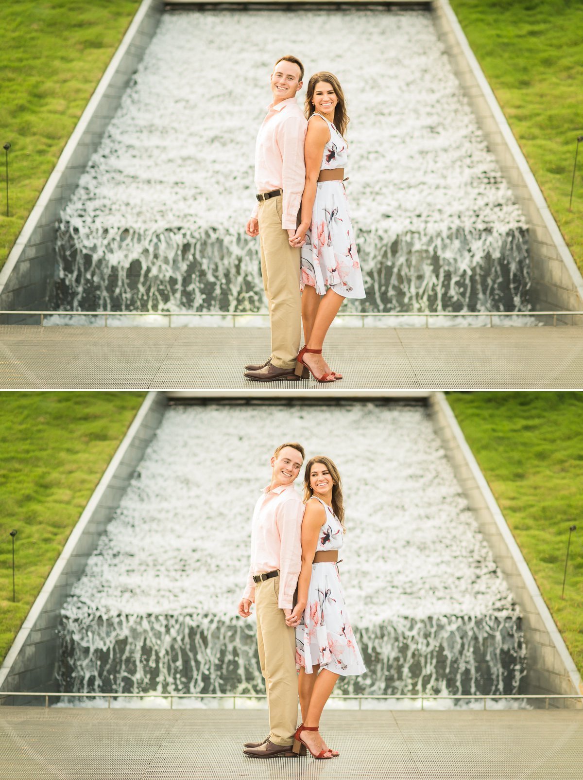 Houston Engagement with waterfall 